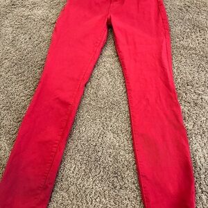 Frame Denim Straight Leg Jeans in Red, size 27, EUC